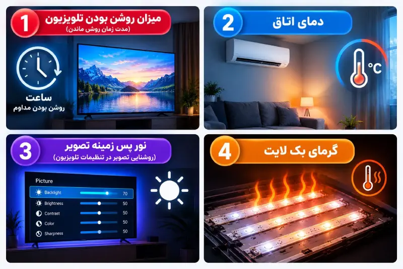 علل سوختگی بک‌لایت تلویزیون ایکس ویژن